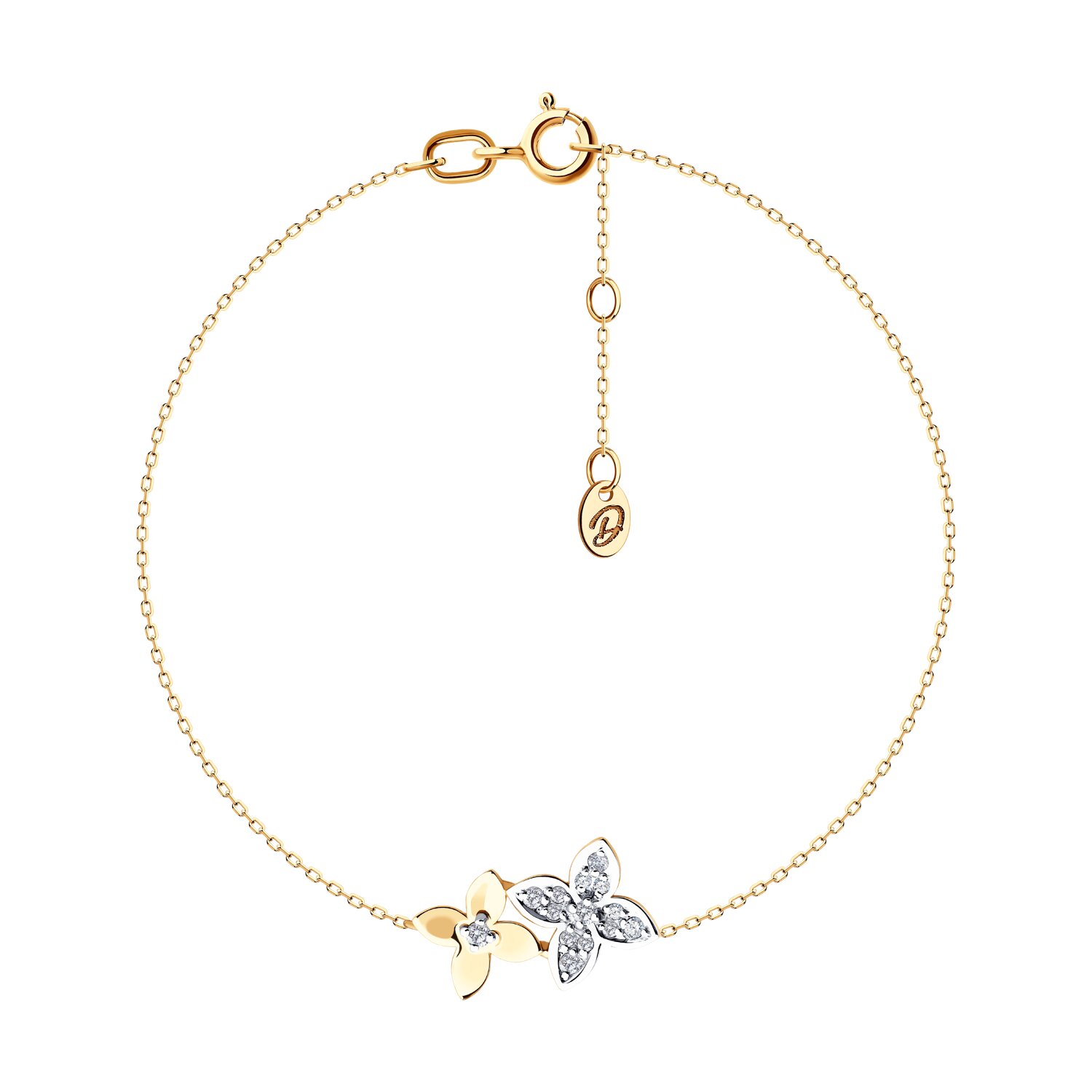 Браслет из золота с фианитами