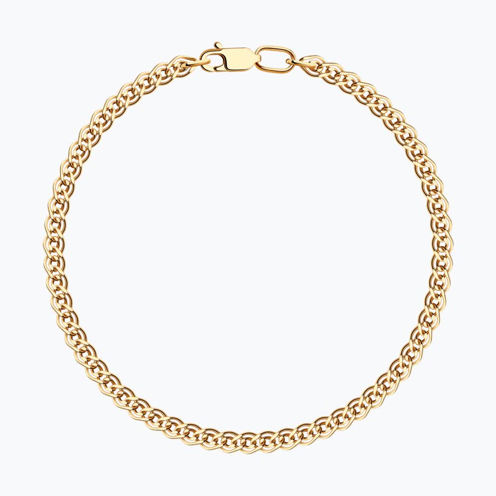 Браслет из золота, плетение нонна, 585 проба