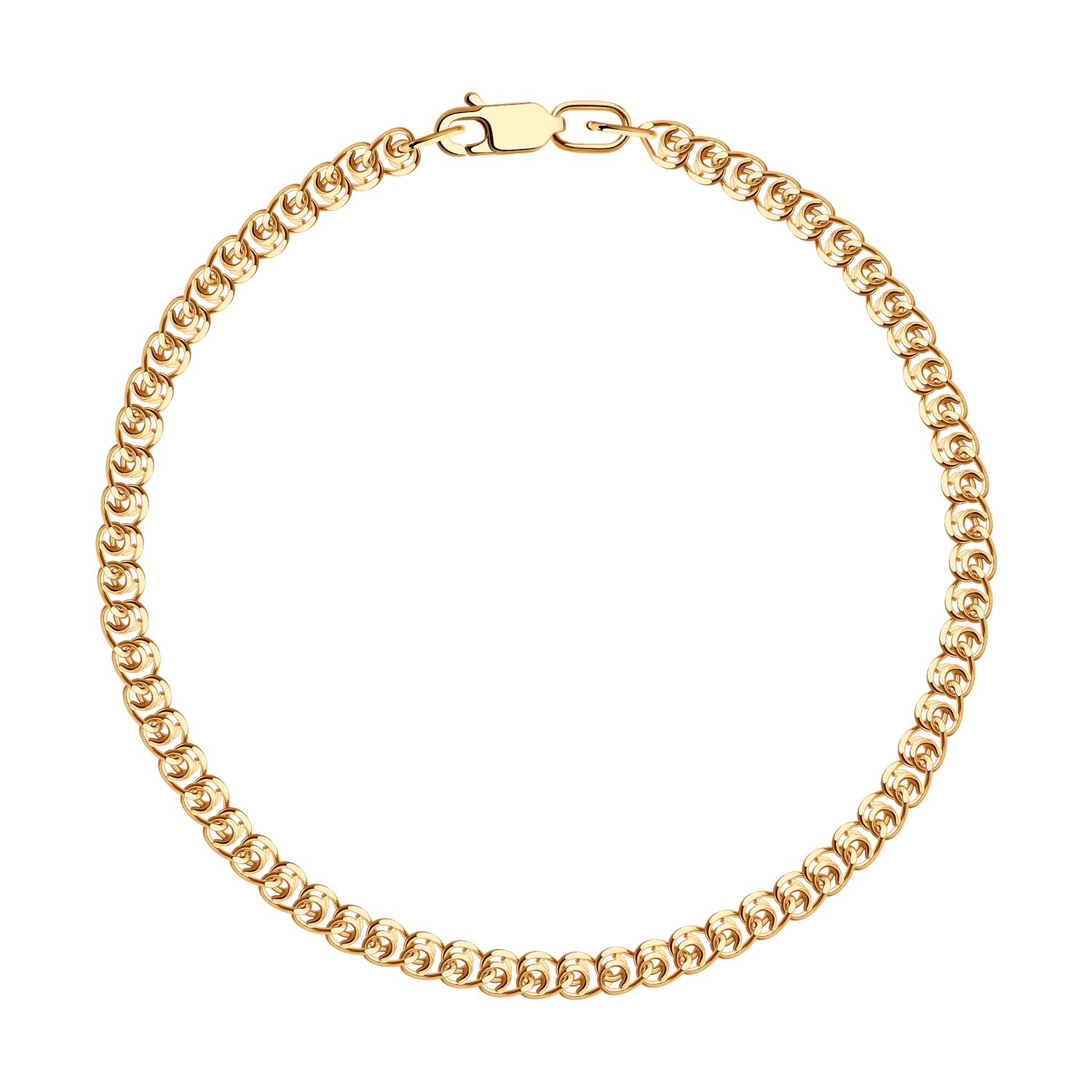 Браслет из золота, плетение лав, 585 проба