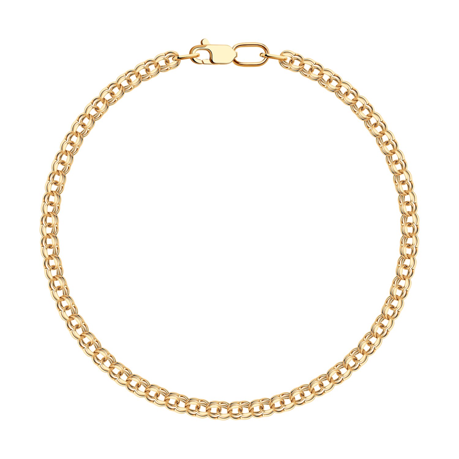 Браслет из золота, плетение Бисмарк, 585 проба