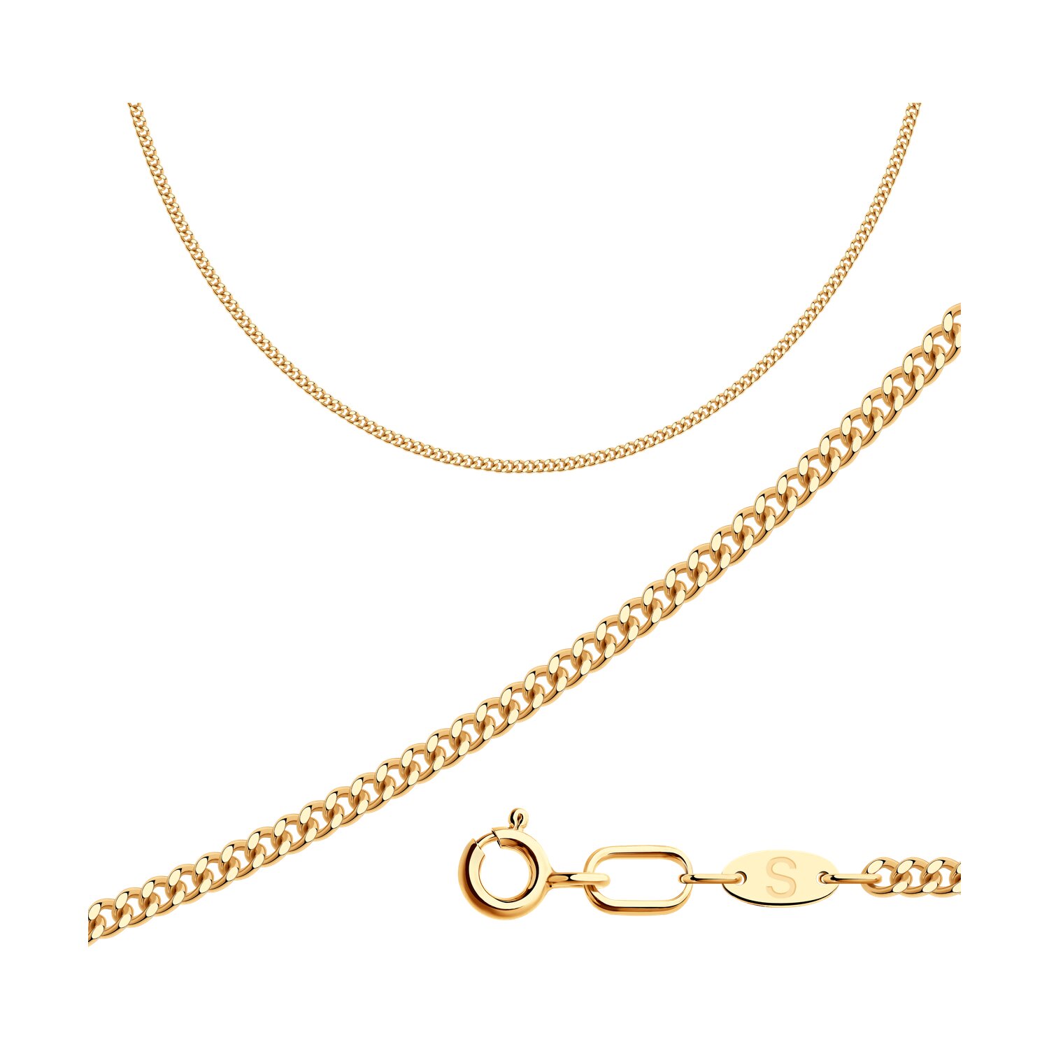 Цепь из золота, плетение Панцирное, 585 проба