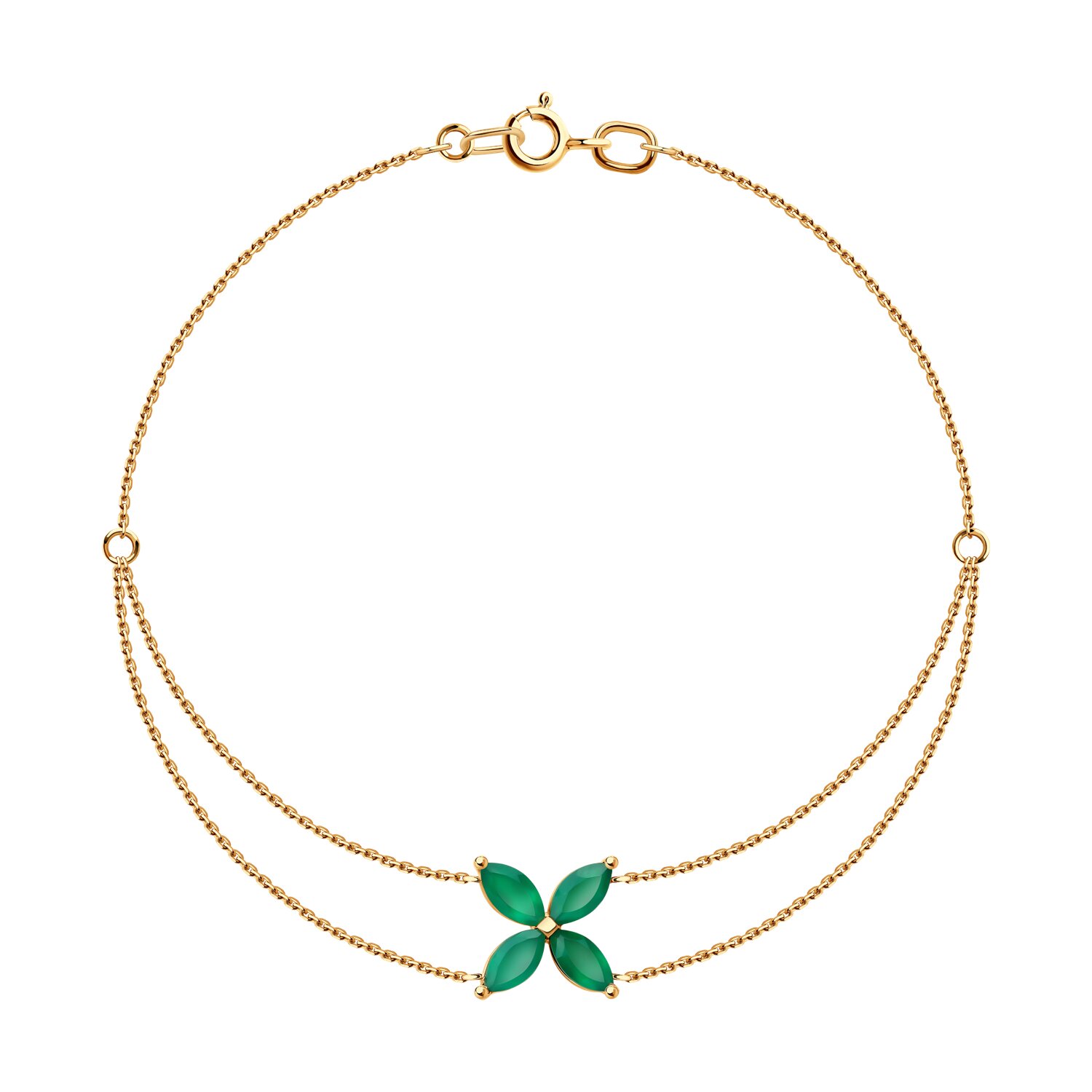 Браслет из золота с агатами