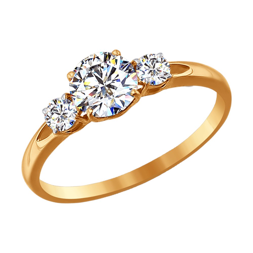 Кольцо из золота с фианитами