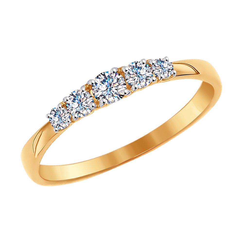 Кольцо из золота с фианитами