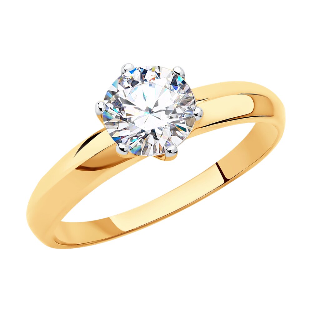 Кольцо из золота с фианитом