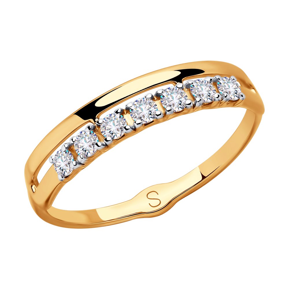 Кольцо из золота с фианитами