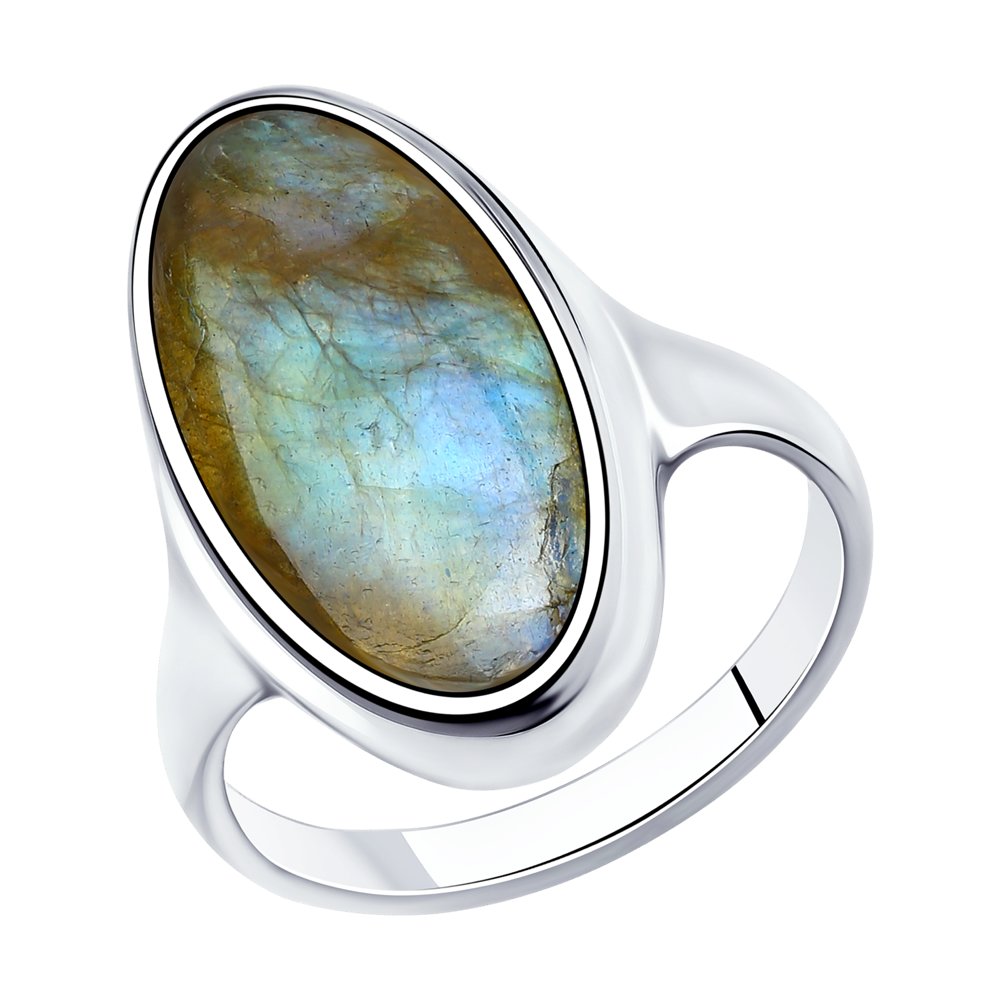 Кольцо из серебра с лабрадоритом