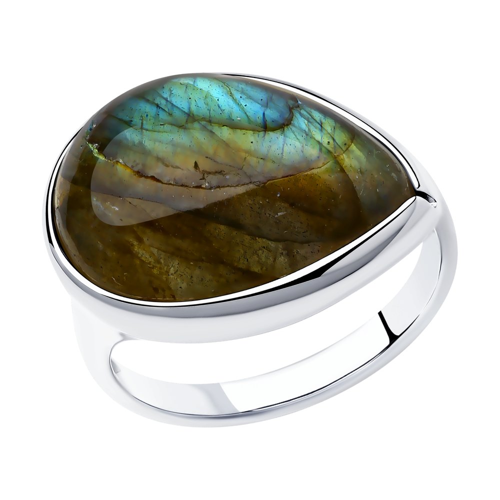 Кольцо из серебра с лабрадоритом