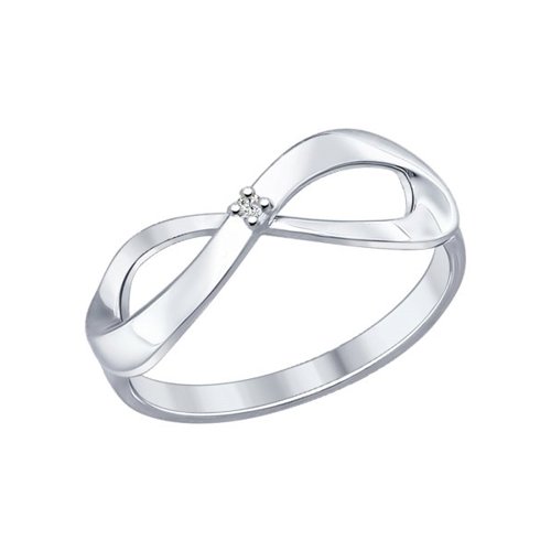 Кольцо из серебра с бриллиантом