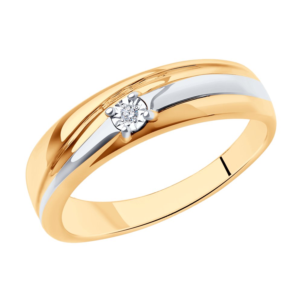 Кольцо из серебра с бриллиантом