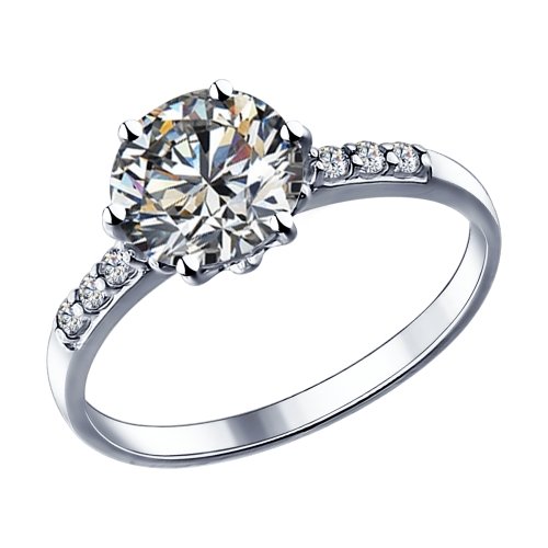 Кольцо из серебра с фианитами