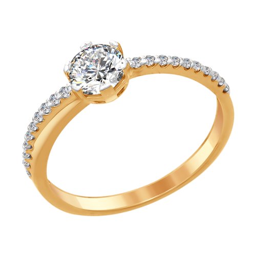 Inel din argint aurit cu Swarovski Zirconia