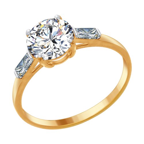 Inel din argint aurit cu Swarovski Zirconia