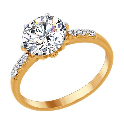 Inel din argint aurit cu Swarovski Zirconia