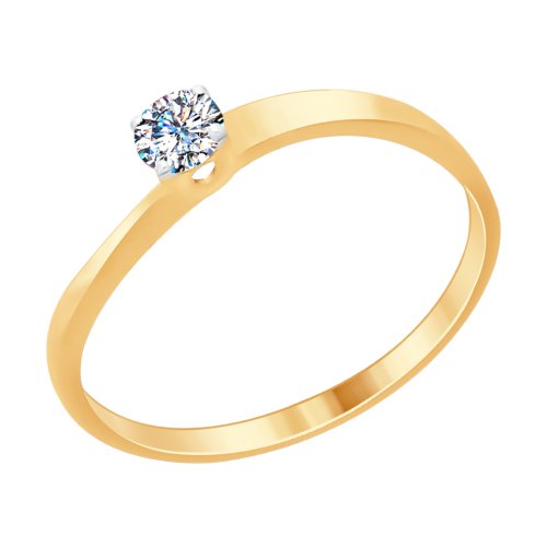 Inel din argint aurit cu Swarovski Zirconia