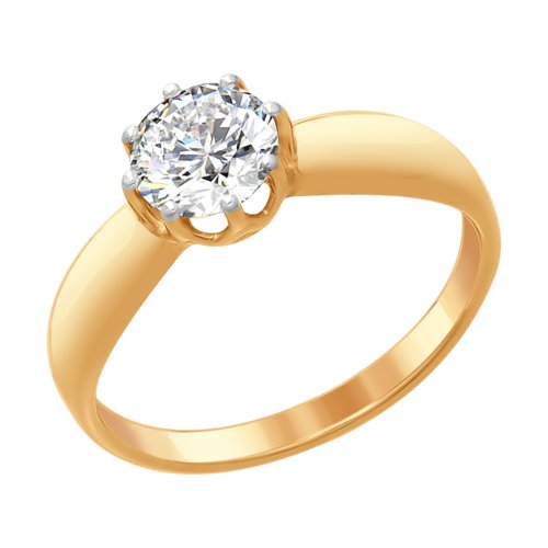 Inel din argint aurit cu Swarovski Zirconia