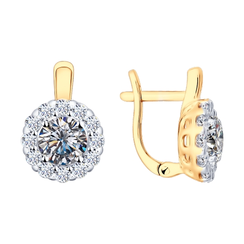 Cercei din argint aurit cu Swarovski Zirconia