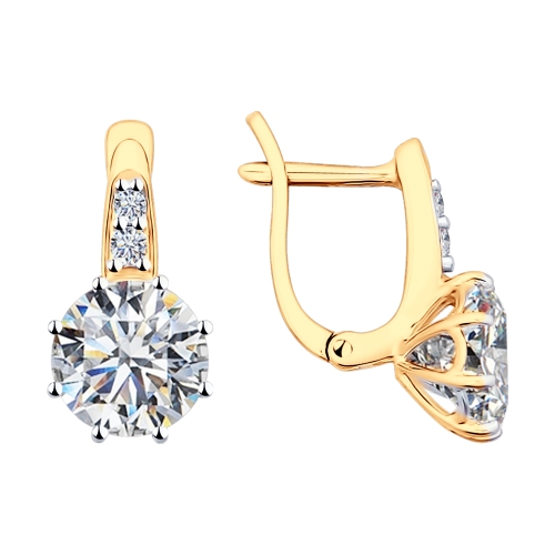 Cercei din argint aurit cu Swarovski Zirconia
