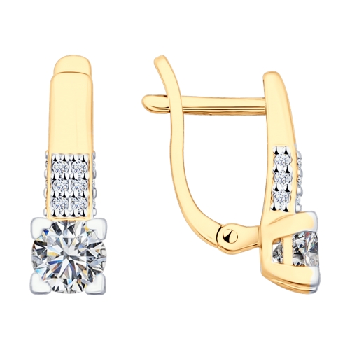 Cercei din argint aurit cu Swarovski Zirconia