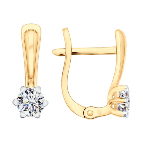 Cercei din argint aurit cu Swarovski Zirconia