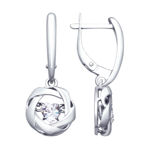 Серьги из серебра со Swarovski Zirconia
