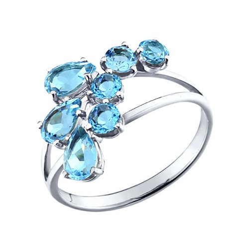 Кольцо из серебра с топазами