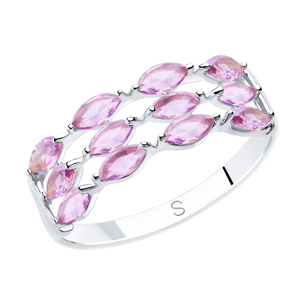 Кольцо из серебра с аметистами