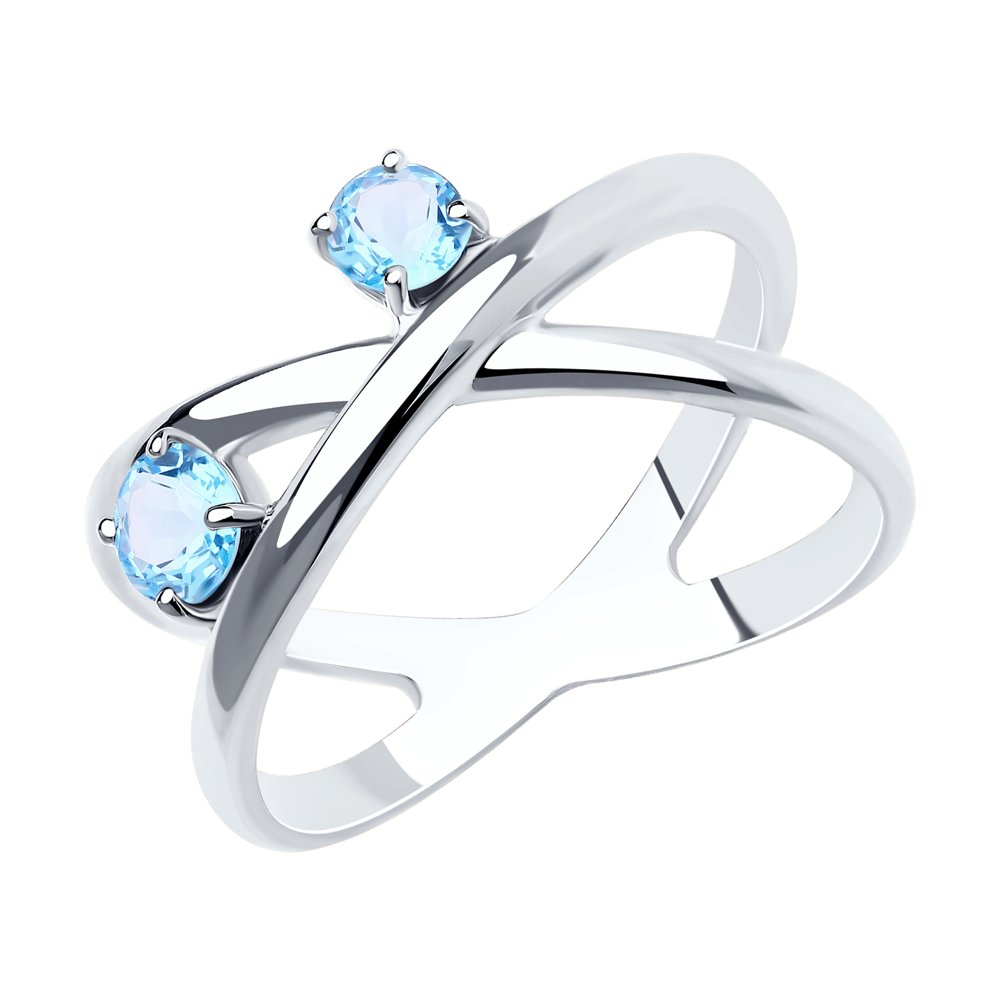 Кольцо из серебра с топазами