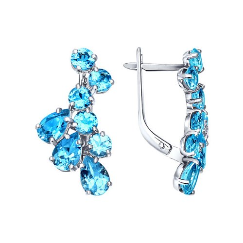 Серьги из серебра с топазами