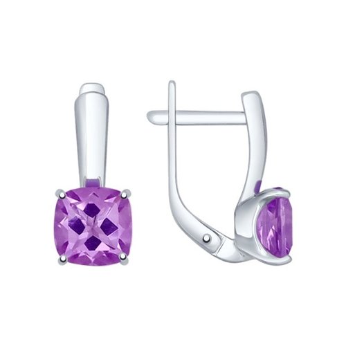 Серьги из серебра с аметистами