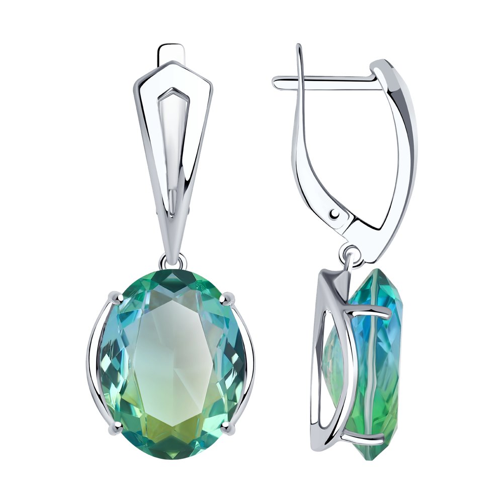 Серьги из серебра с ситаллами