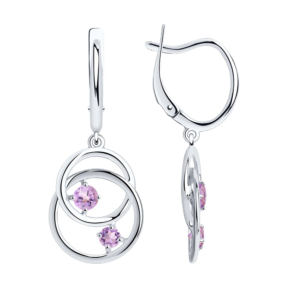 Серьги из серебра с аметистами