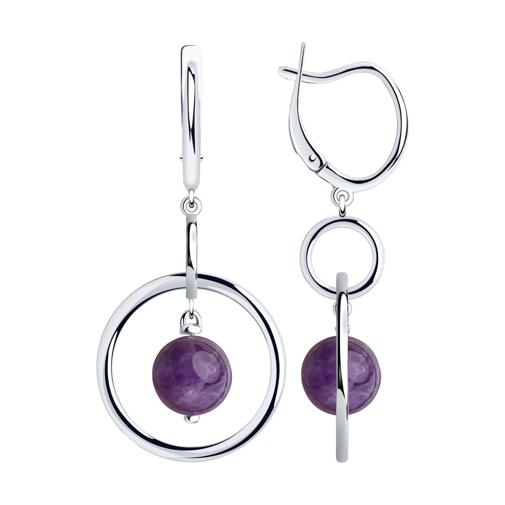 Серьги из серебра с раухтопазами