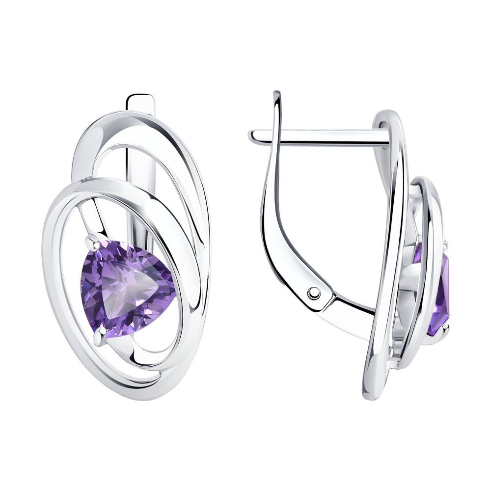 Серьги из серебра с ситаллами