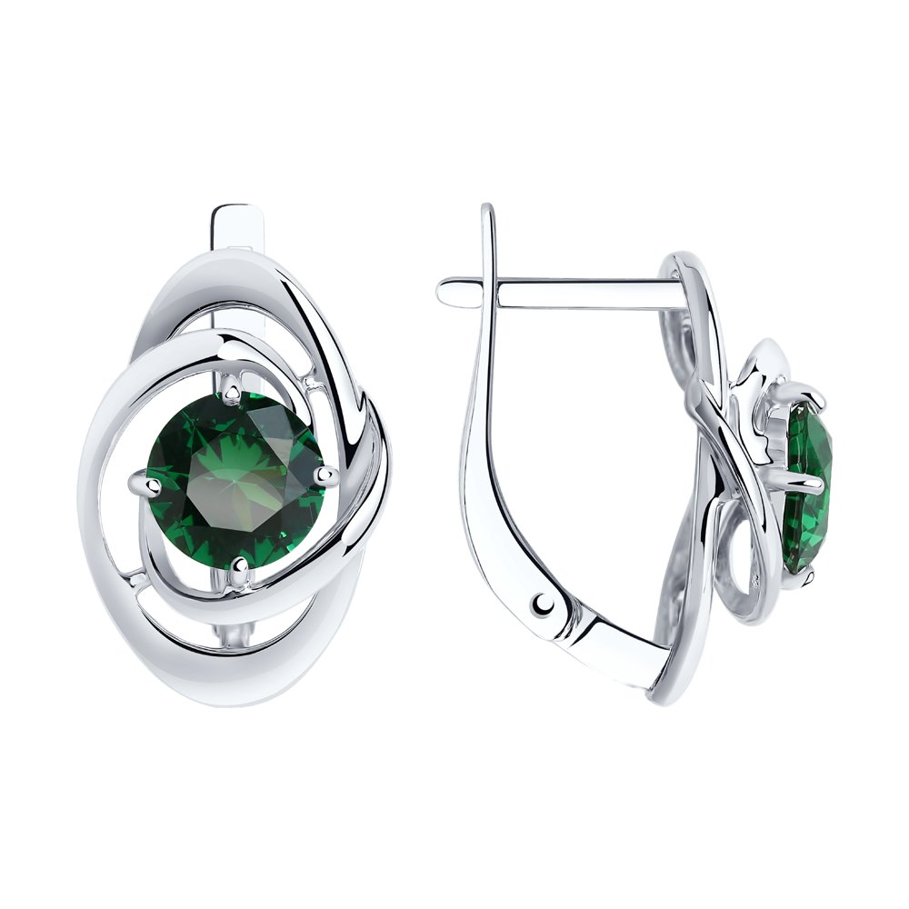 Серьги из серебра с ситаллами