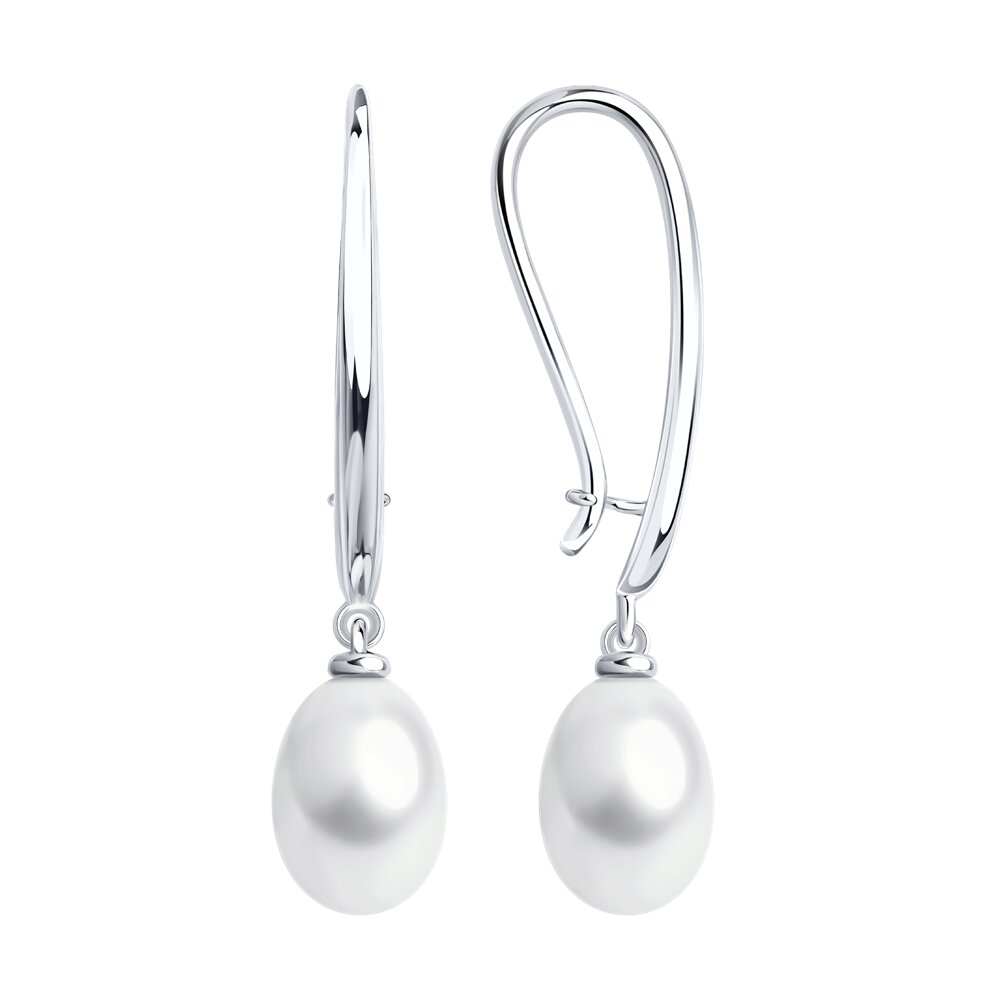 Серьги из серебра с жемчугом