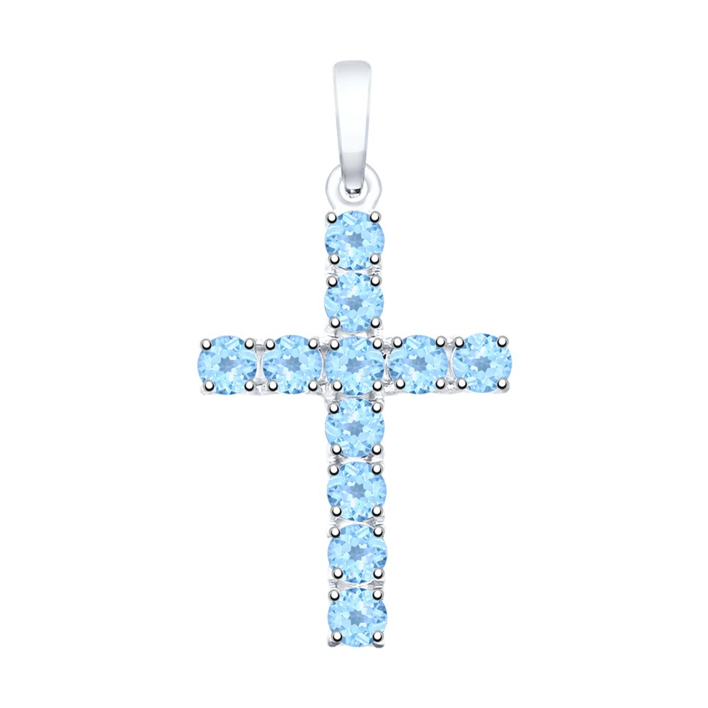 Подвеска из серебра с топазами