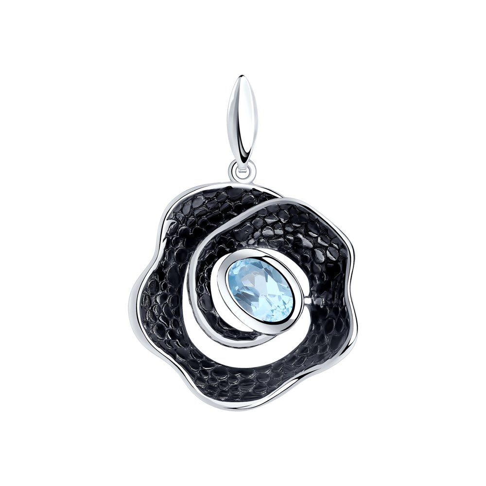 Подвеска из серебра с топазом