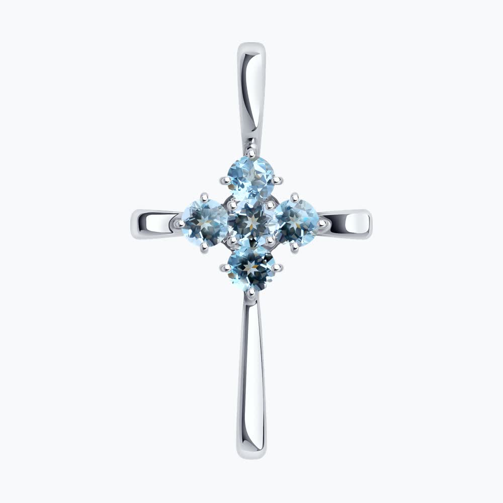 Подвеска из серебра с топазами