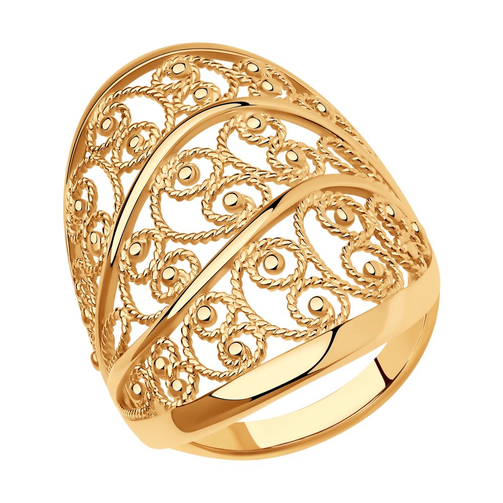 Кольцо из золочёного серебра