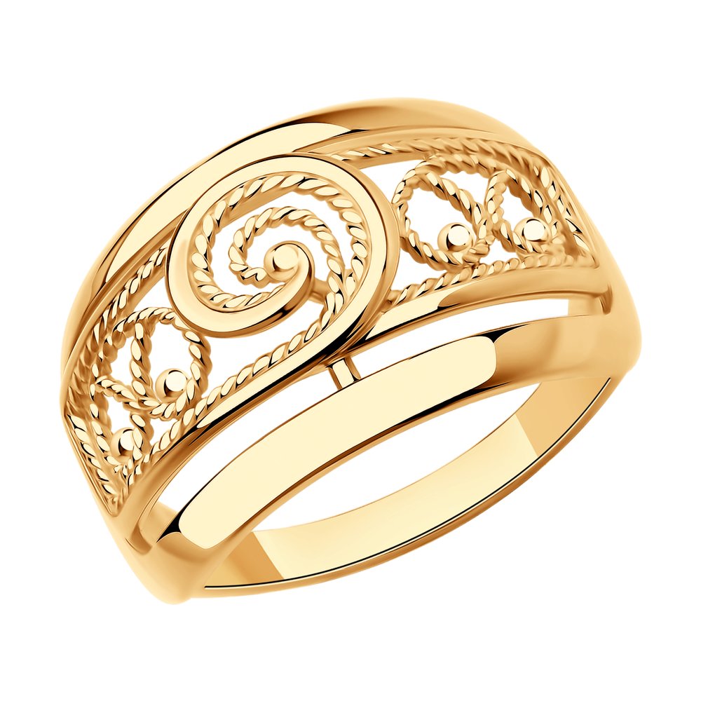 Кольцо из золочёного серебра