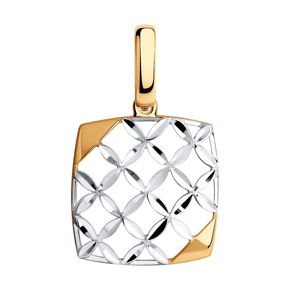 Подвеска из золочёного серебра с и алмазной гранью