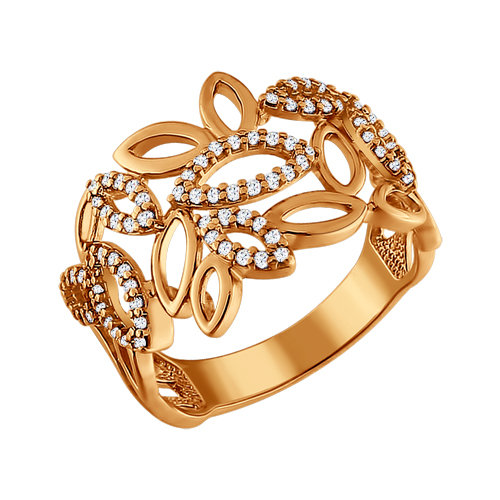 Inel din agrint aurit cu fianite