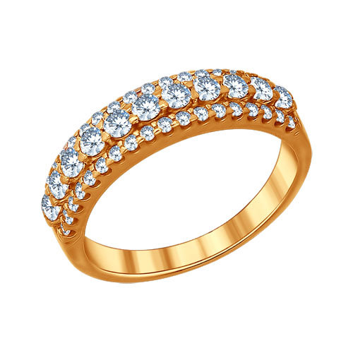 Inel din agrint aurit cu fianite