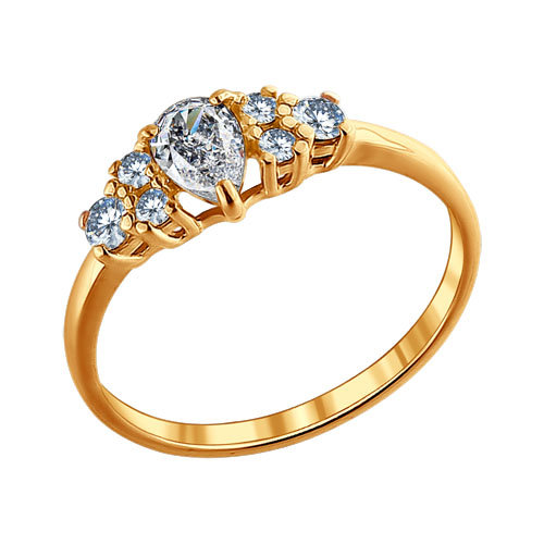 Inel din agrint aurit cu fianite