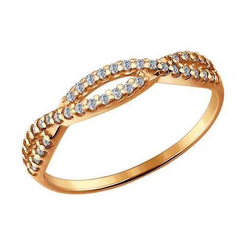 Inel din agrint aurit cu fianite