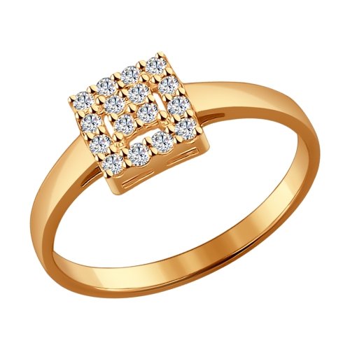 Inel din agrint aurit cu fianite