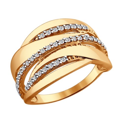 Inel din agrint aurit cu fianite