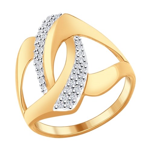 Inel din agrint aurit cu fianite