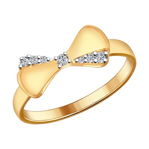 Inel din agrint aurit cu fianite